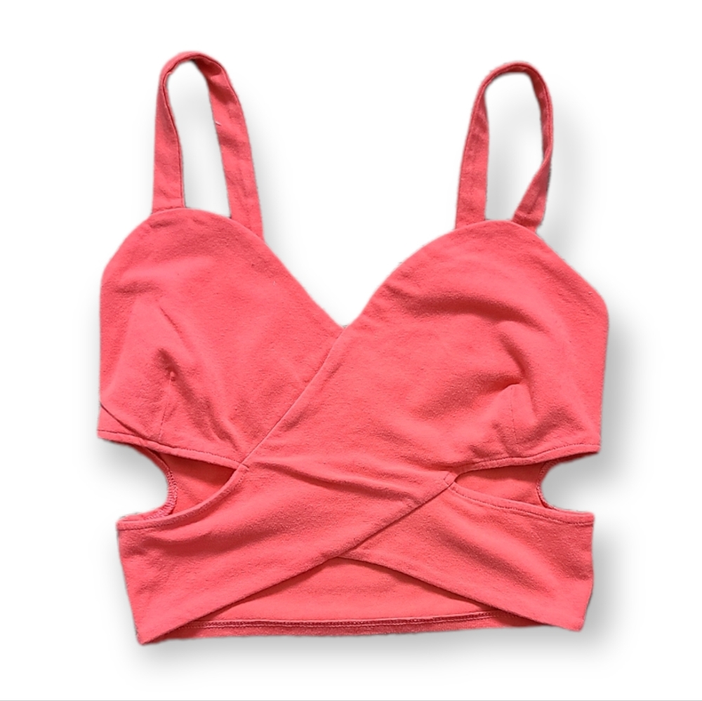 Popular Basics Coral Pink Crop Top
